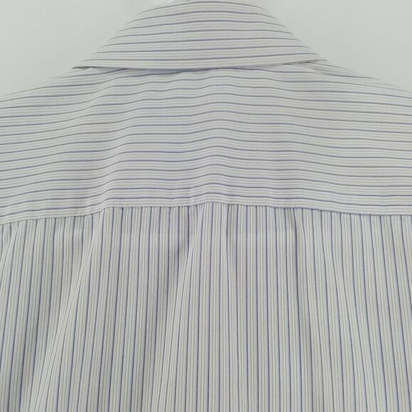 🎁5/$25 G2000 Shirt Men's 15 1/2 33 1/2 Long Sleeve Button Up Blue White Strips - Picture 8 of 12